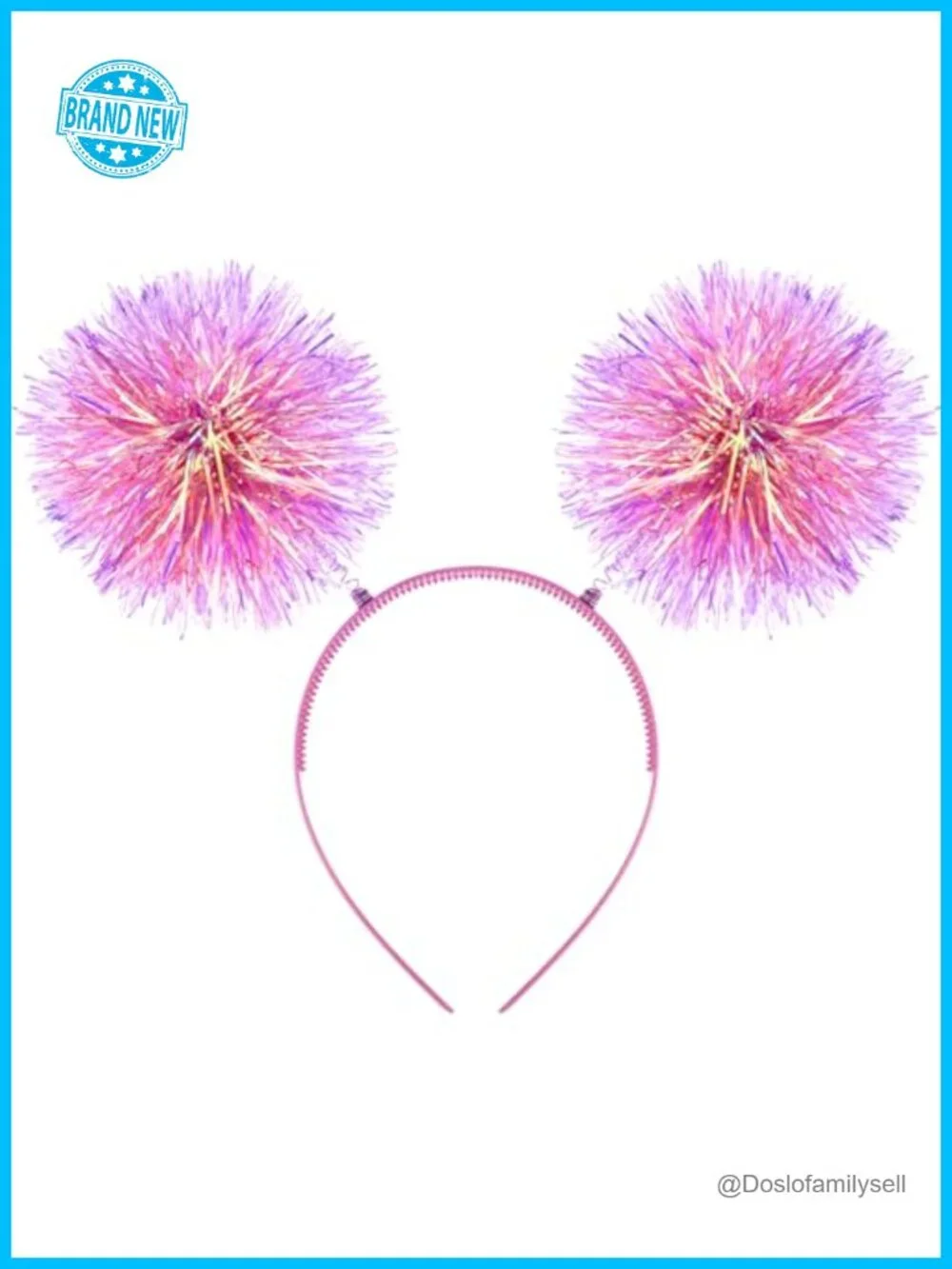 Foil Strips Pom Pom Headband Glitter Tinsel Headband Halloween Cosplay Party